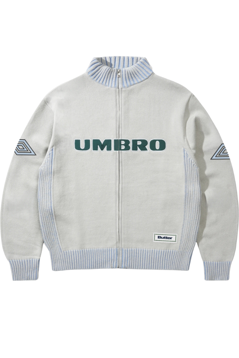 BUTTER DIAMOND ZIP-THRU KNIT Grey