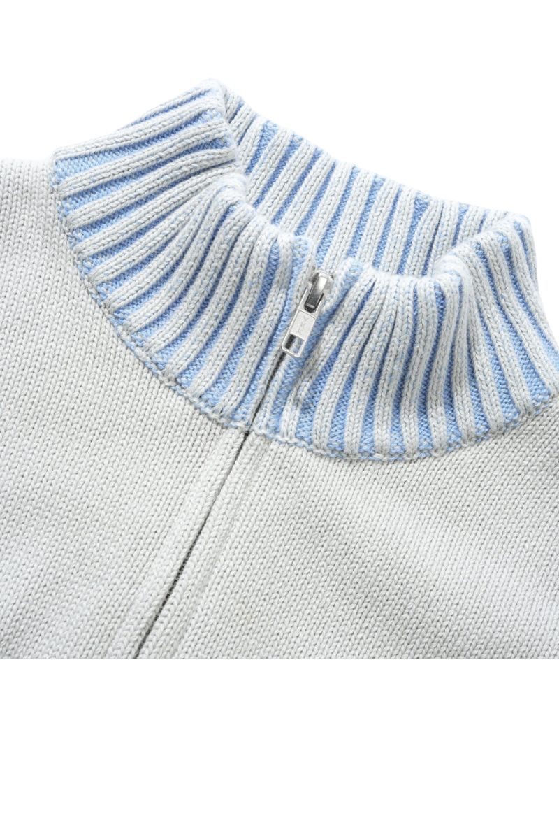 BUTTER DIAMOND ZIP-THRU KNIT Grey