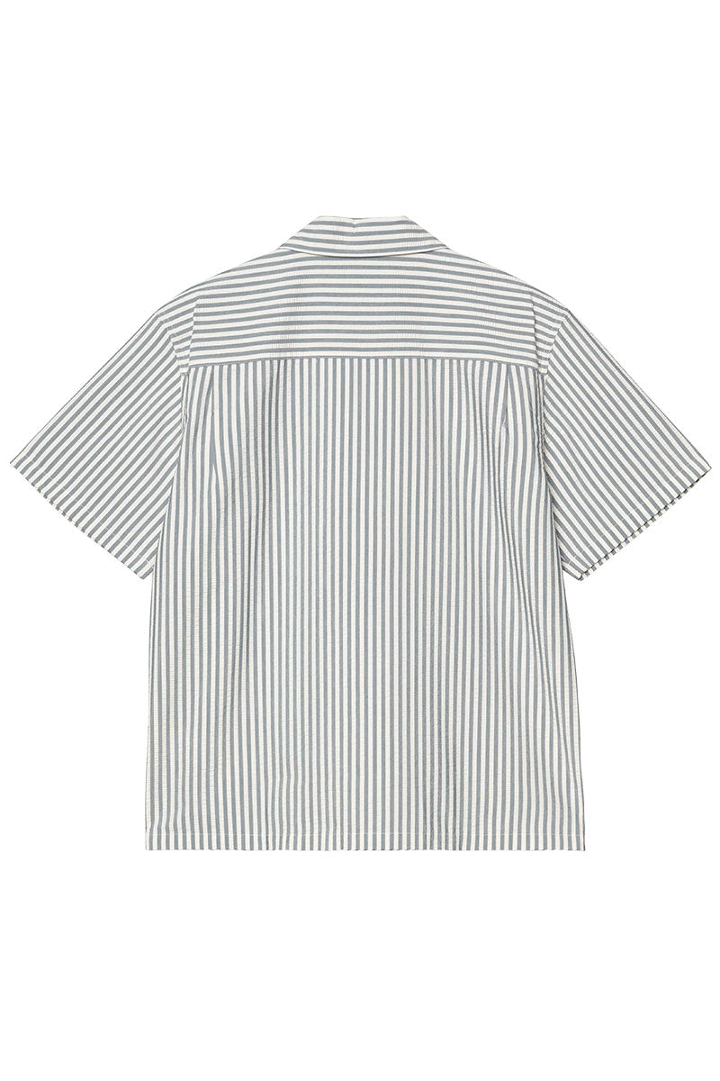 CARHARTT WIP S/S LEAVEL SHIRT Stripe / Blue River