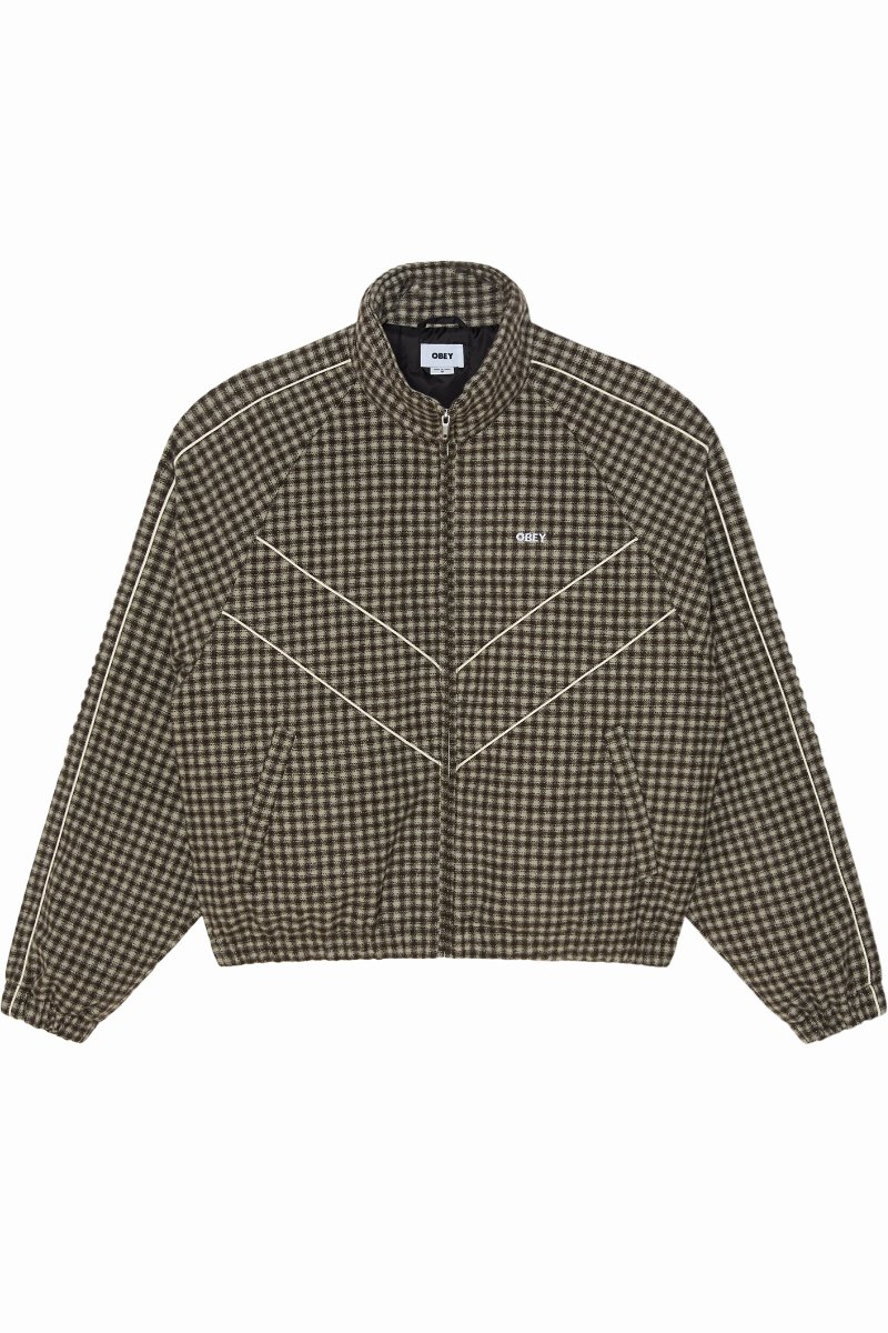 Obey Leisure Training Jacket Abbey Stone Plaid