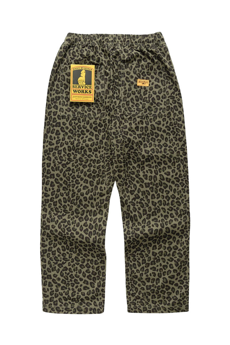 SERVICE WORKS LEOPARD CHEF PANT Green