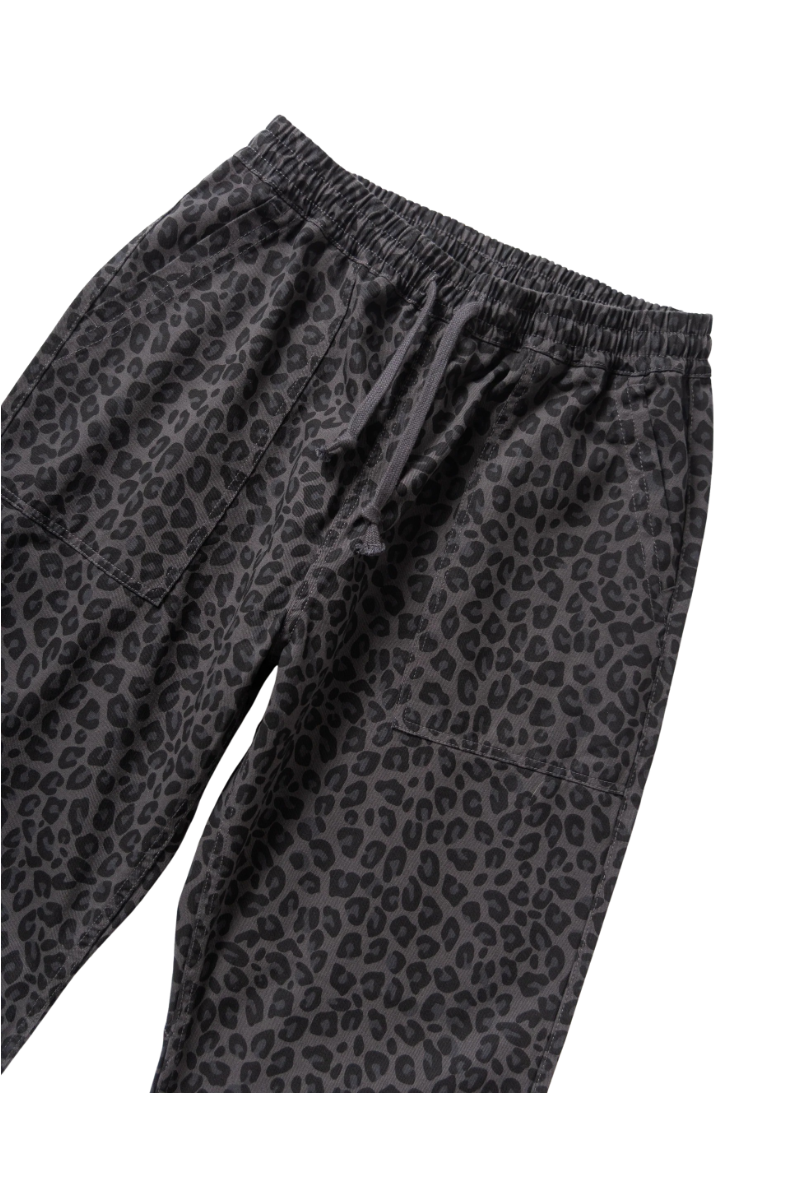 SERVICE WORKS PATTERNED EASY CHEF PANTS Black Leopard
