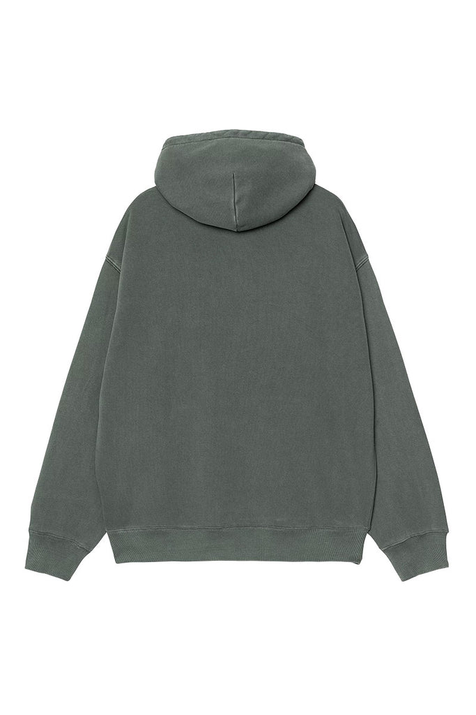 CARHARTT WIP HOODED LIBRARY SWEAT Conifer Garment Dyed