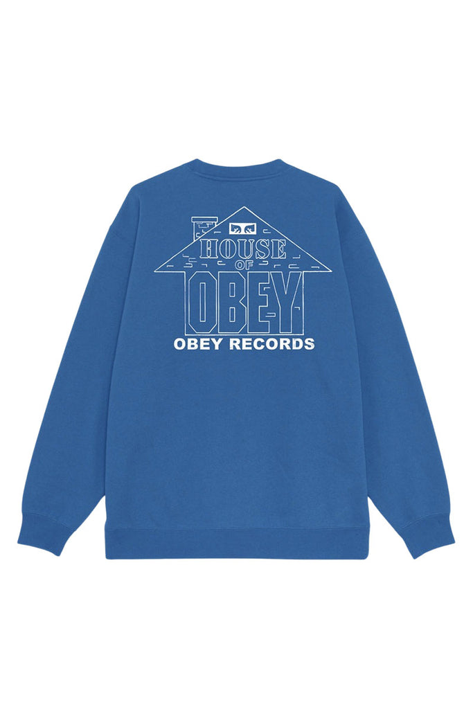 OBEY HOUSE OF OBEY RECORDS CREWNECK Limoges