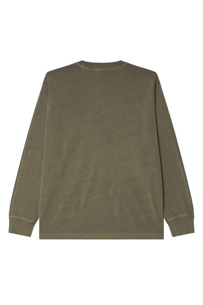 OBEY LOWERCASE TEE L/S Pigment Deep Lichen Green