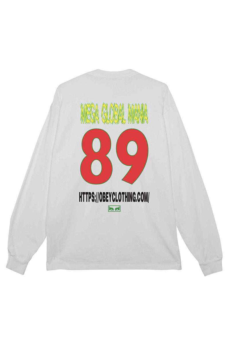 OBEY MEGA GLOBAL MANIA L/S T-SHIRT Pigment Vintage White