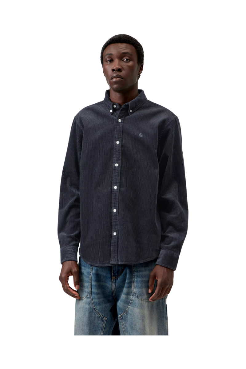 CARHARTT WIP L/S MADISON CORD SHIRT dark Navy