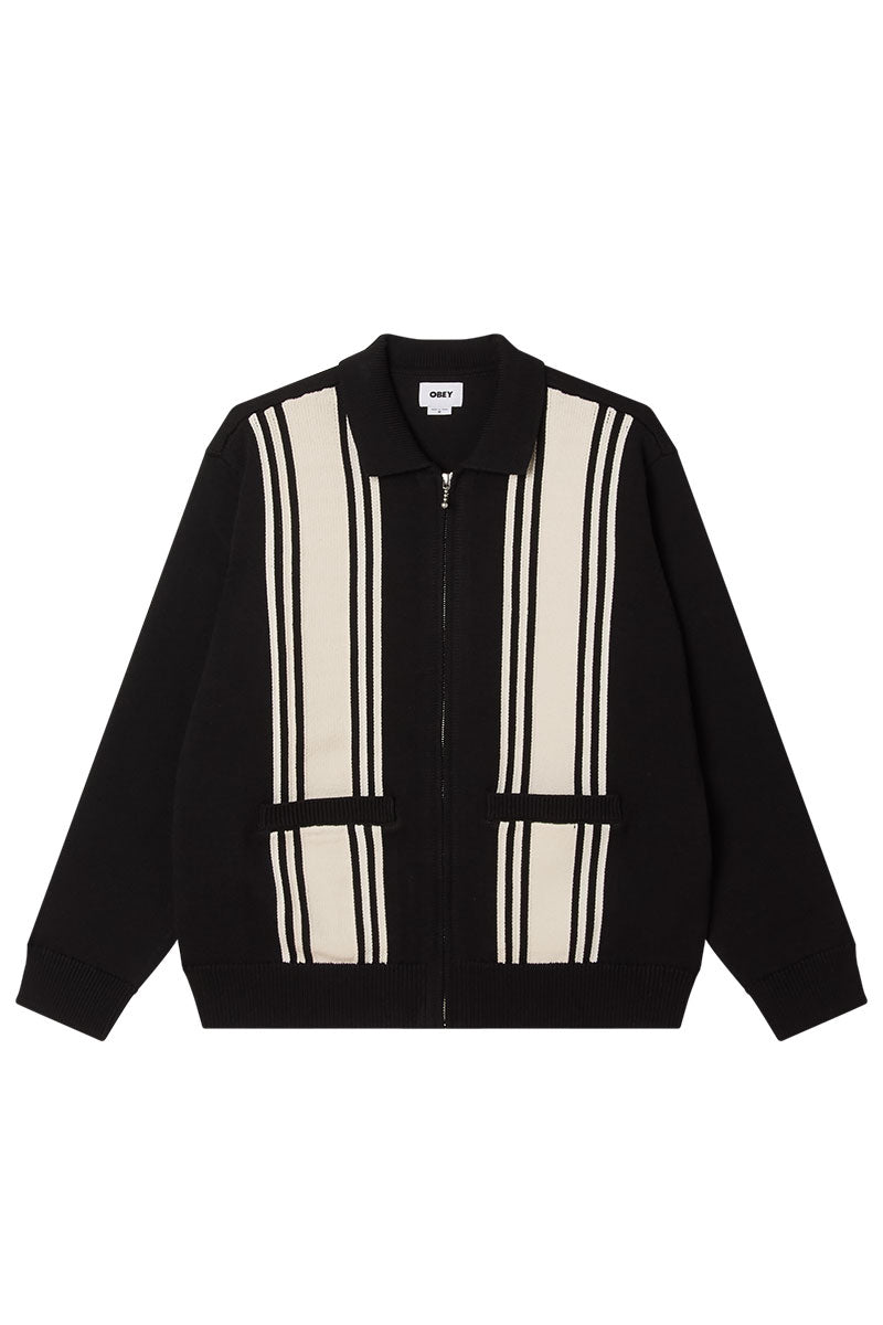 OBEY MATT ZIP UP SWEATER Black