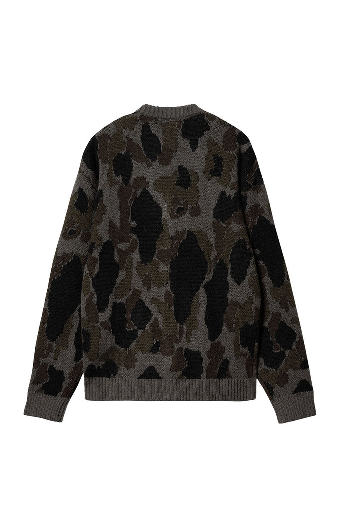 CARHARTT WIP MERTON CARDIGAN Camo Duck Jacquard Grey