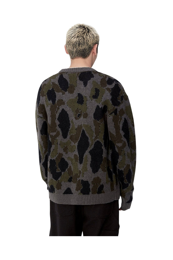 CARHARTT WIP MERTON CARDIGAN Camo Duck Jacquard Grey