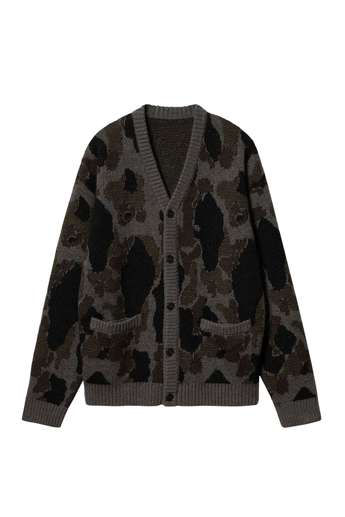 CARHARTT WIP MERTON CARDIGAN Camo Duck Jacquard Gray