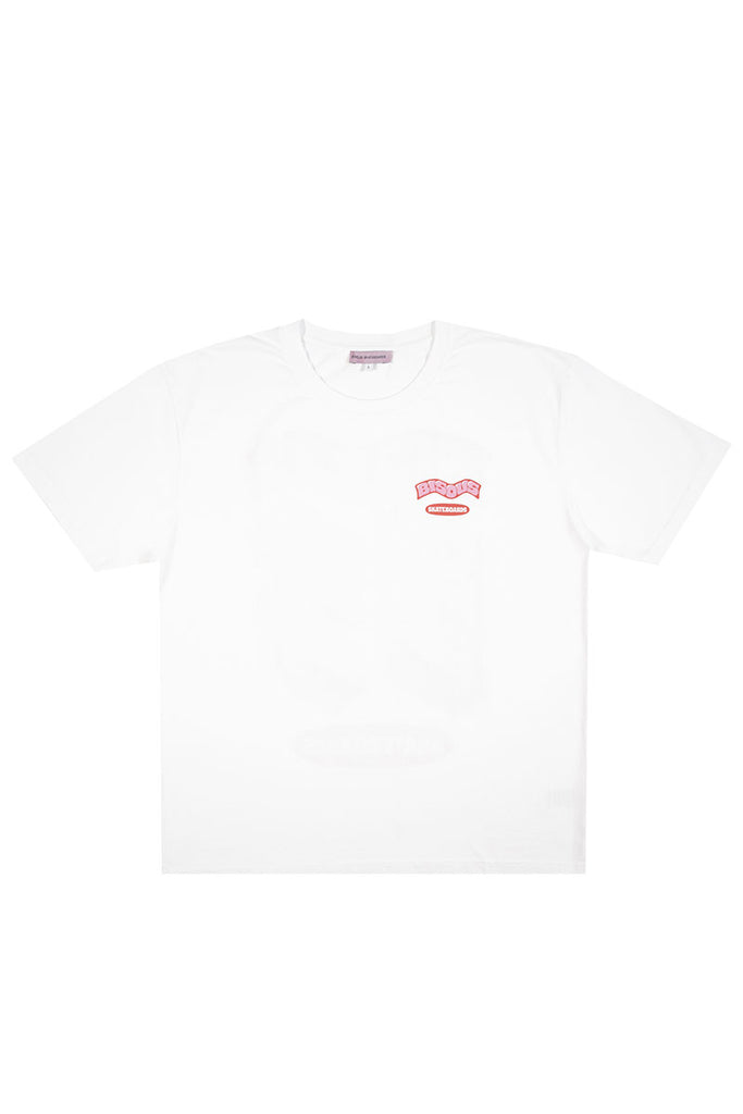 BISOUS SKATEBOARD T-SHIRT MONOGRAM White