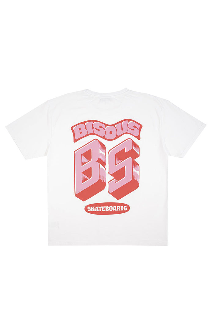 KISSES SKATEBOARD T-SHIRT MONOGRAM White