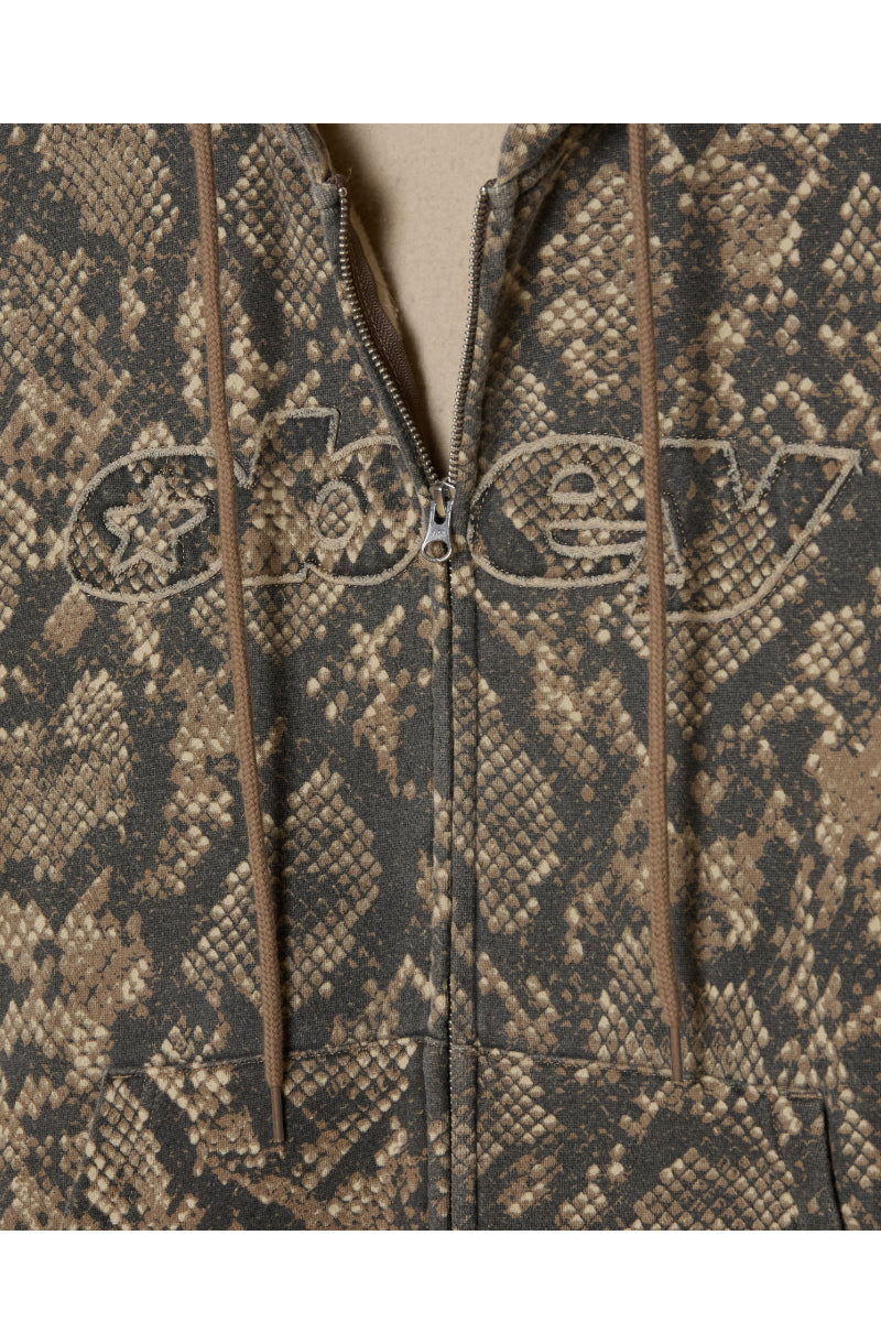 Sweat zippé à capuche Obey Moody imprimé serpent – vue 3