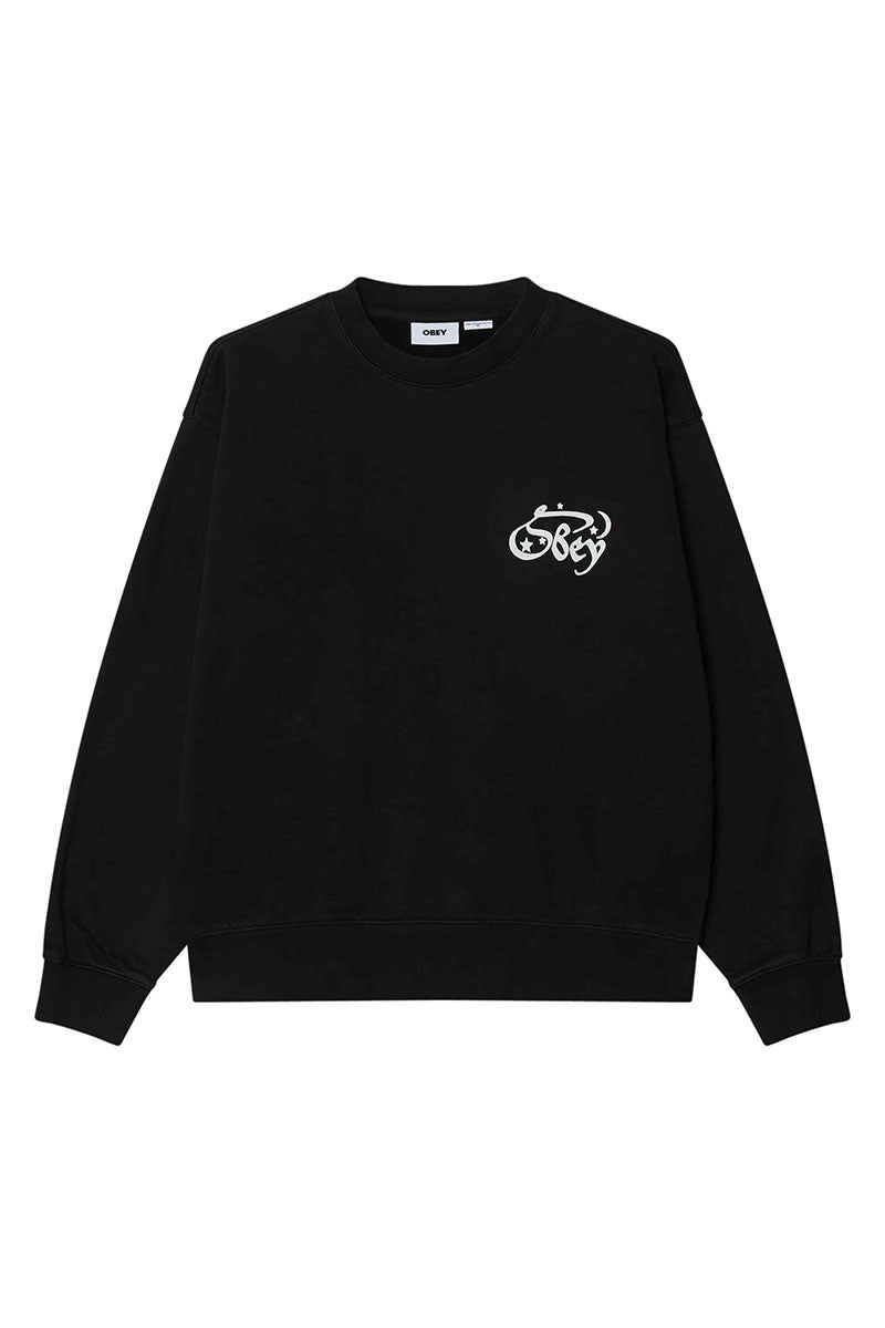 OBEY SPELLBOUND FADED CREW Digital Black Faded Wash