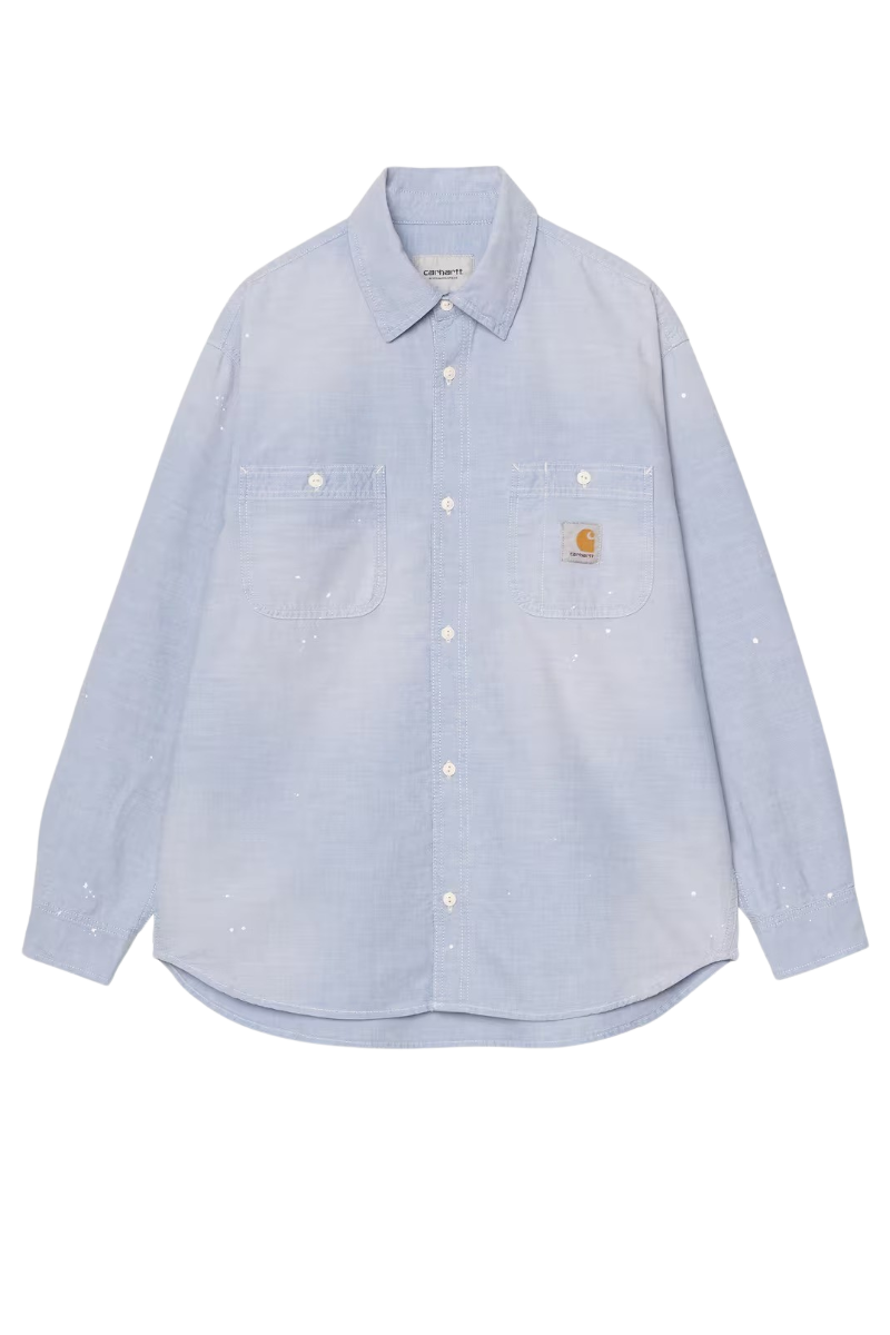 CARHARTT WIP PAINTER SHIRT L/S Blue Worn Used / Splatter