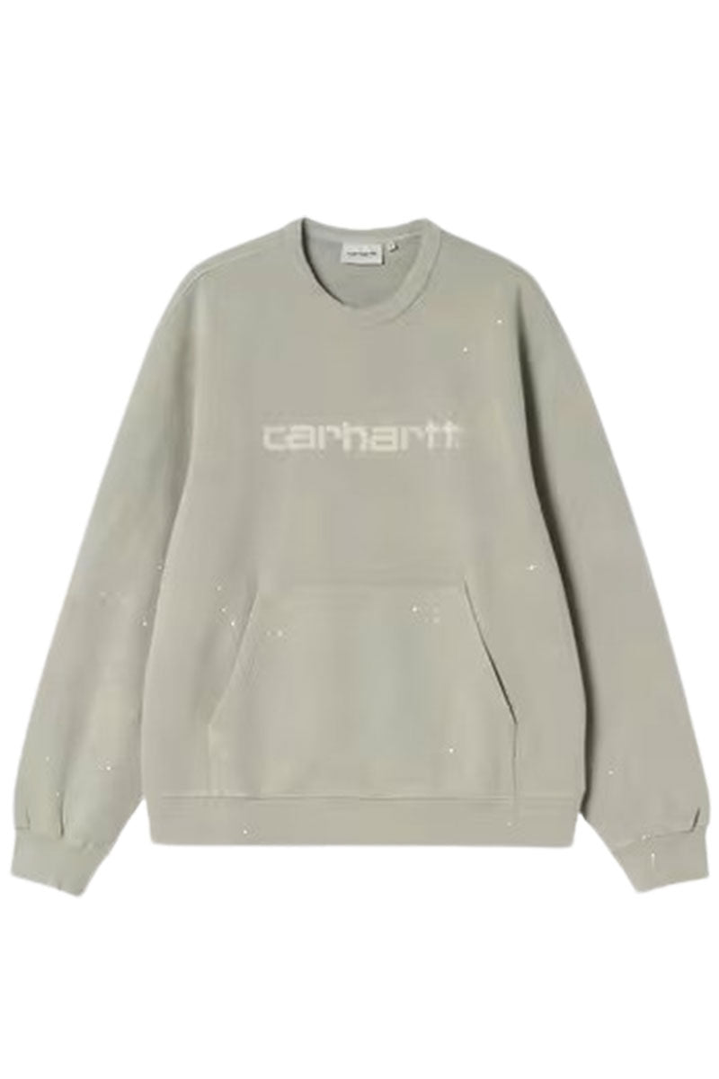 CARHARTT WIP PAINTER SWEAT Shady Green destroy Wash / Splatter
