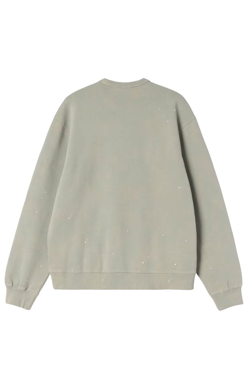 CARHARTT WIP PAINTER SWEAT Shady Green destroy Wash / Splatter