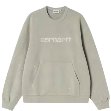CARHARTT WIP PAINTER SWEAT Shady Green destroy Wash / Splatter
