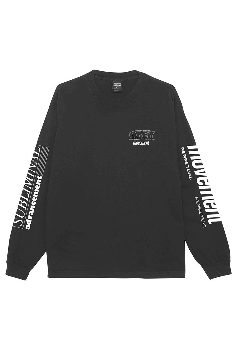OBEY PERSISTENT MOVEMENT L/S T-SHIRT Pigment True Vintage Black