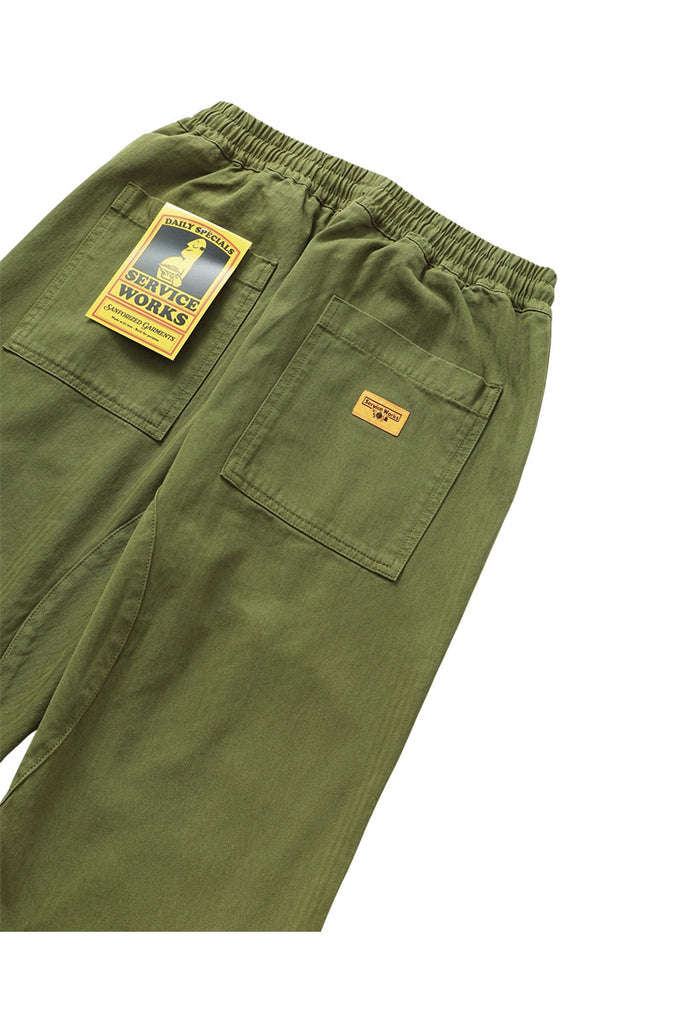 SERVICE WORKS HERRINGBONE CHEF PANT Pesto