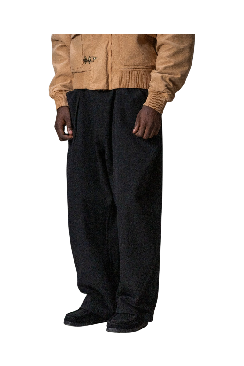 JACKER PLEATED BAGGY PANT Black