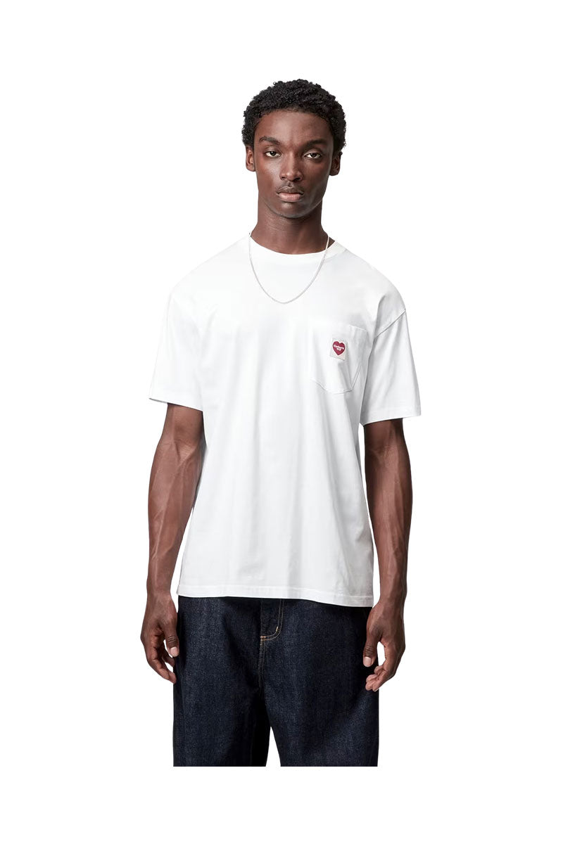 CARHARTT WIP POCKET HEART T-SHIRT White / Red