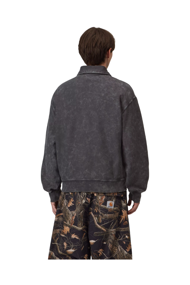 CARHARTT WIP LAMBERT POLO SWEAT Black Moon Wash