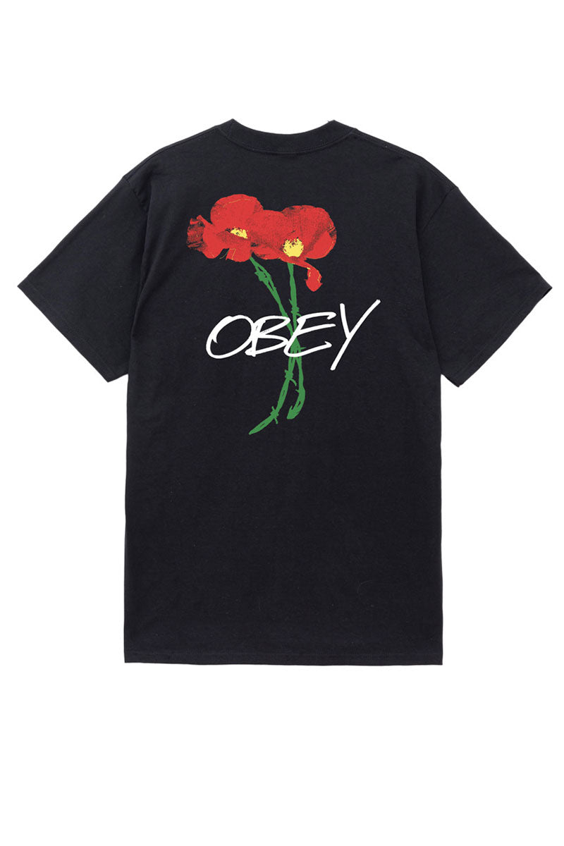 OBEY POPPIES T-SHIRT Vintage Black
