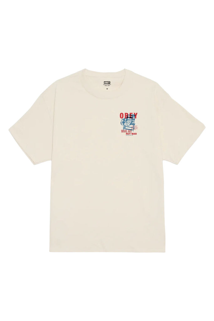 OBEY PRINTING PRESS MAKE ART T-SHIRT Cream