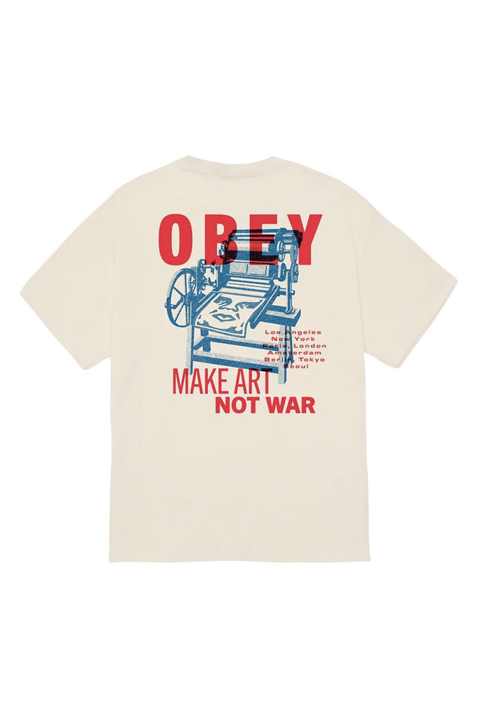 OBEY PRINTING PRESS MAKE ART T-SHIRT Cream