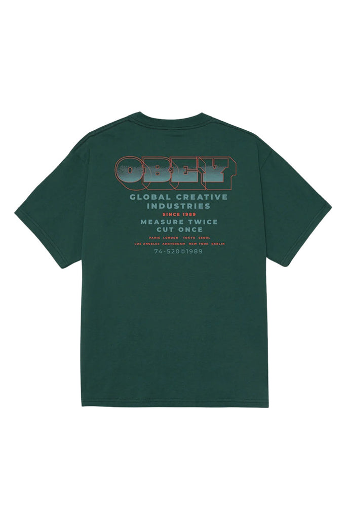 OBEY MEASURE TWICE T-SHIRT Rain Forest