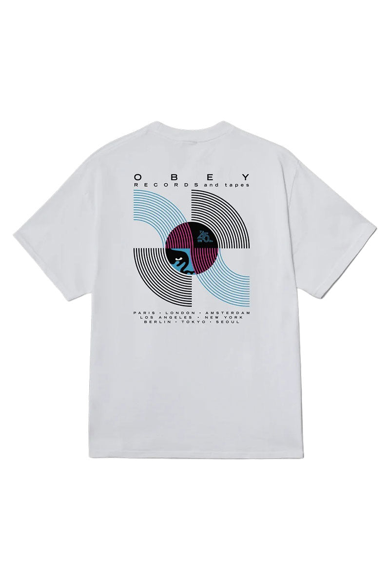 OBEY RECORDS & TAPES T-SHIRT White