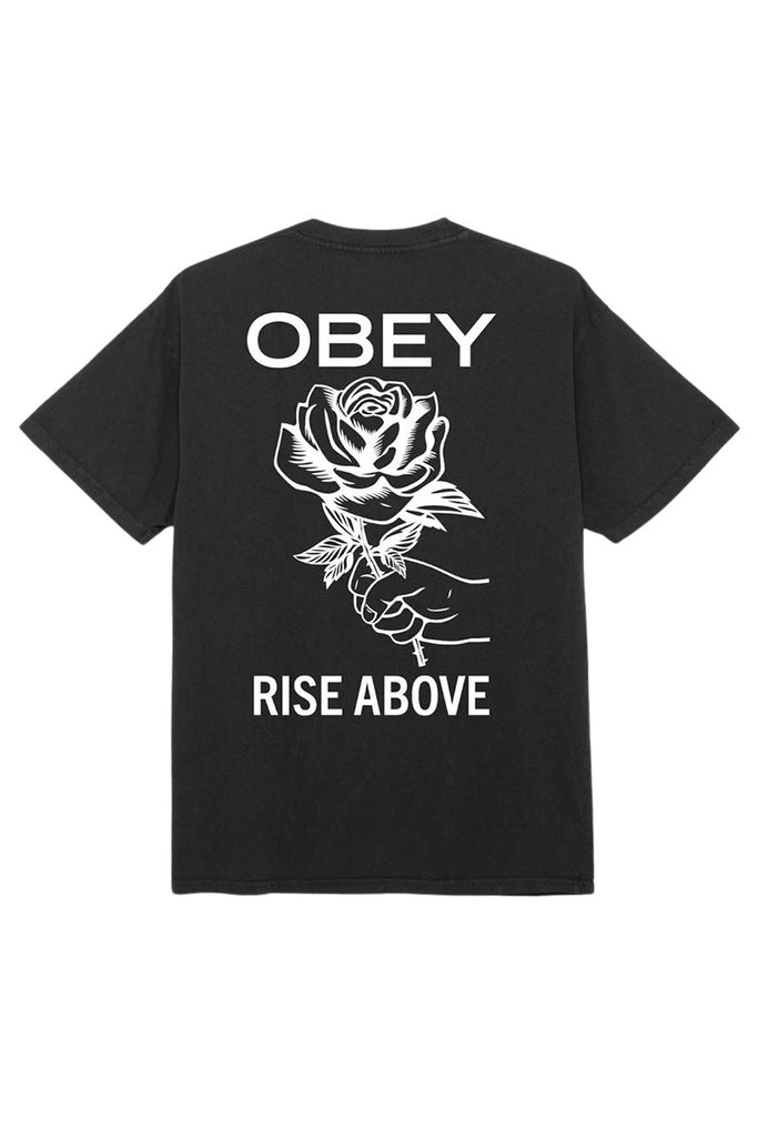 OBEY RISE ABOVE ROSE PIGMENT T-SHIRT Vintage Black