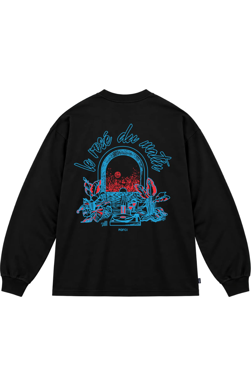 T-shirt manches longues Farci Rose noir