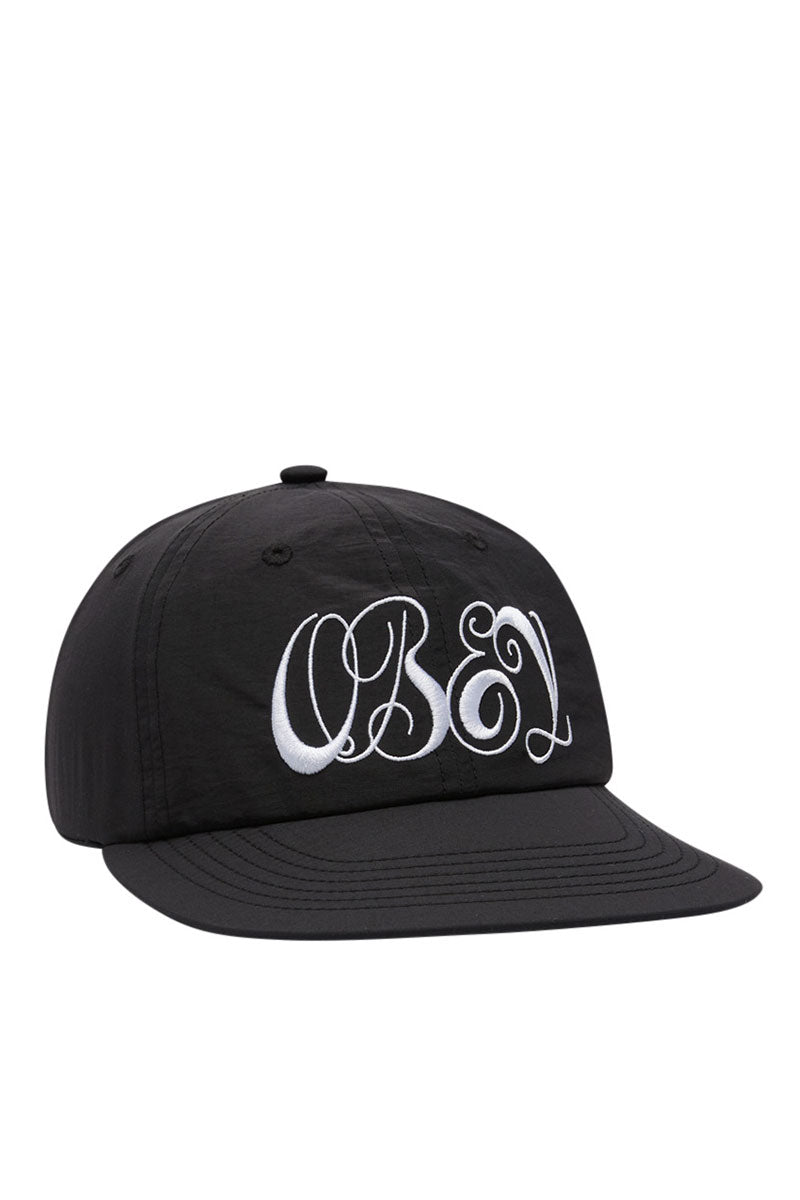 OBEY SCRIPT NYLON 6 PANEL CAP Black