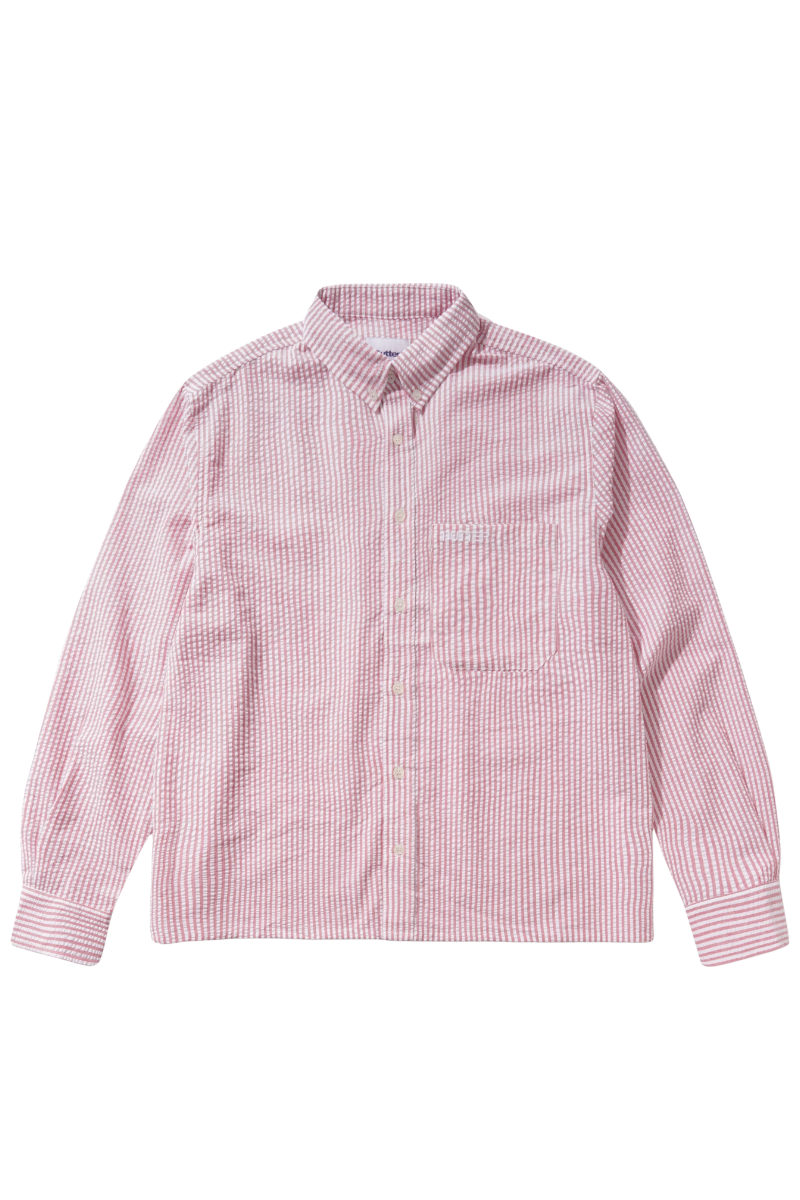 BUTTER SEERSUCKER STRIPED SHIRT Red