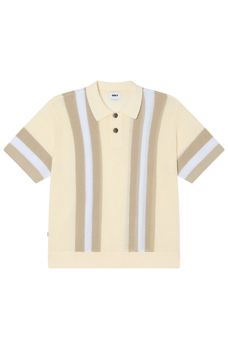 OBEY SETH POLO SWEATER Unbleached Multi