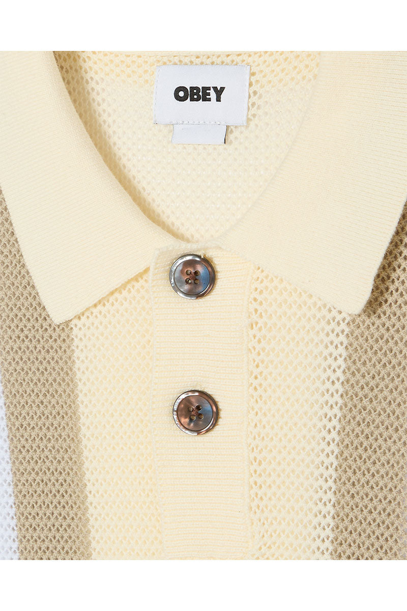 OBEY SETH POLO SWEATER Unbleached Multi