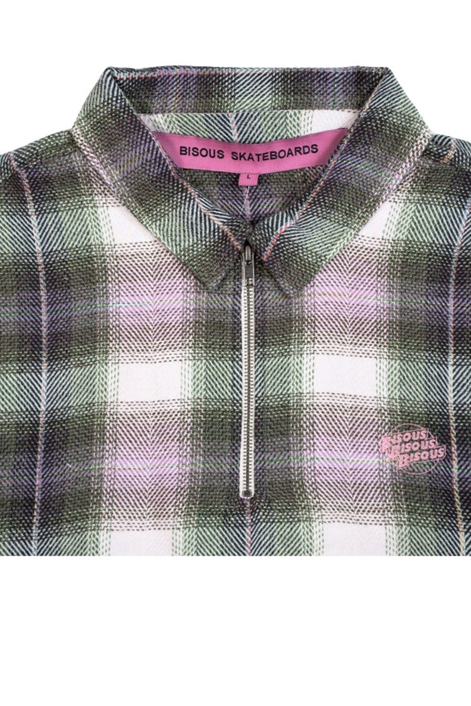 BISOUS SKATEBOARD POLO ZIPPER Check Pink