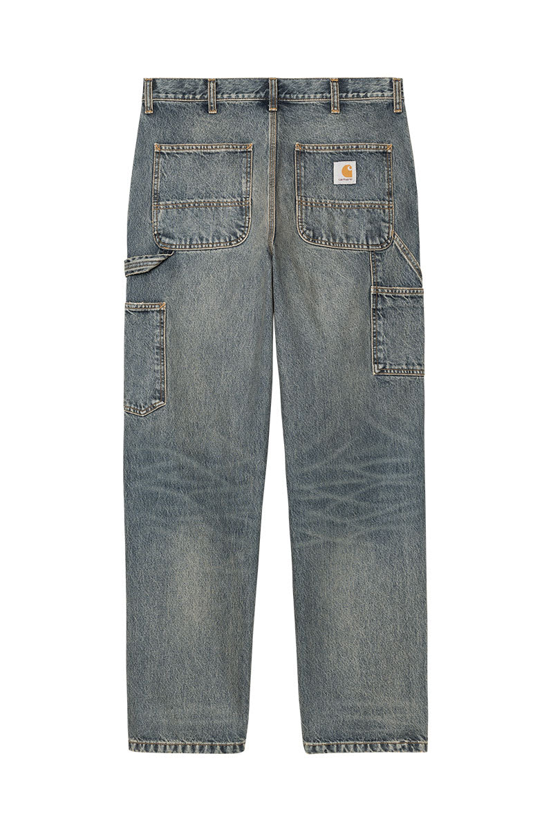 CARHARTT WIP SINGLE KNEE PANT Blue Worn Used Wash
