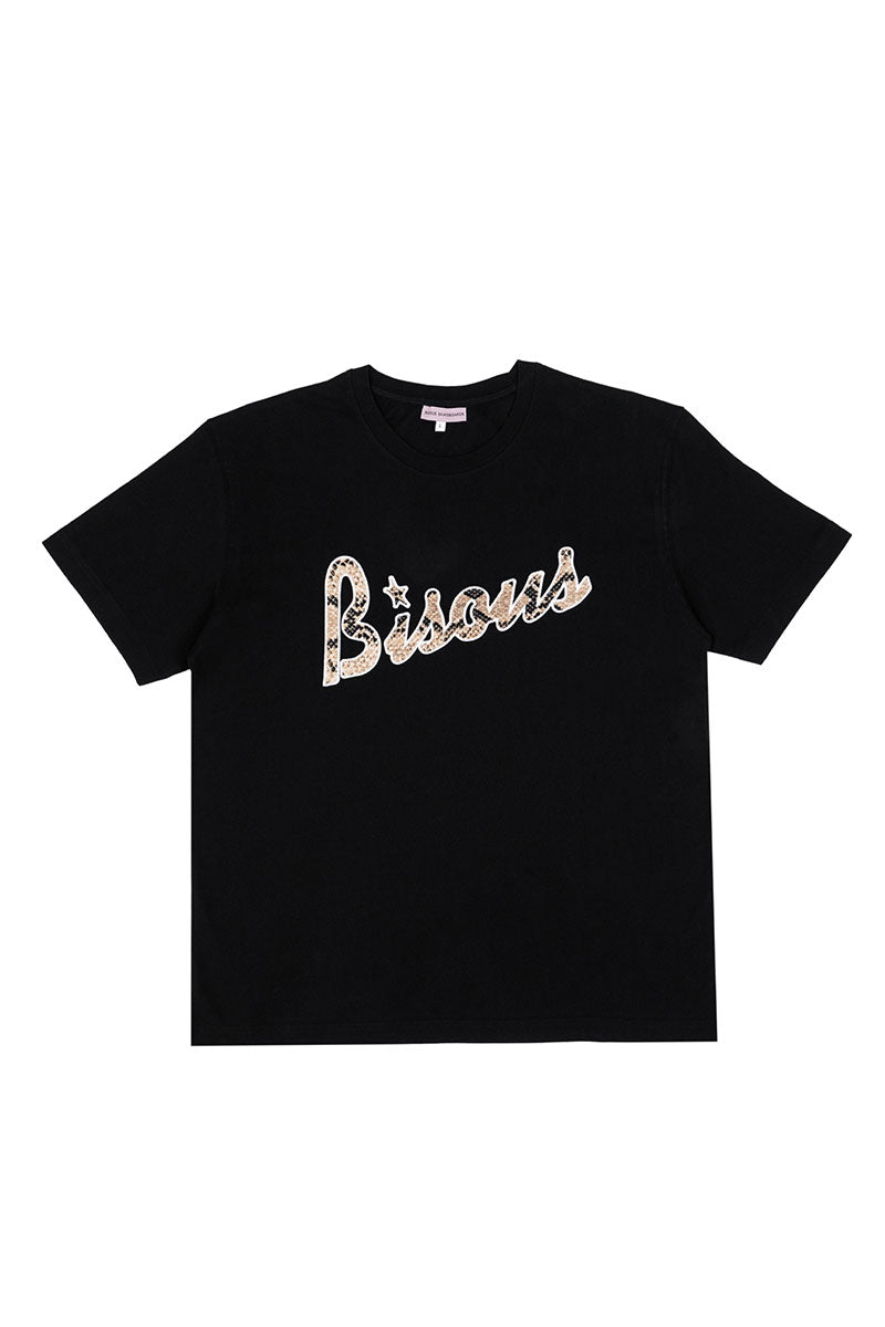 BISOUS SKATEBOARDS T-SHIRT LOUNGE SNAKE Black