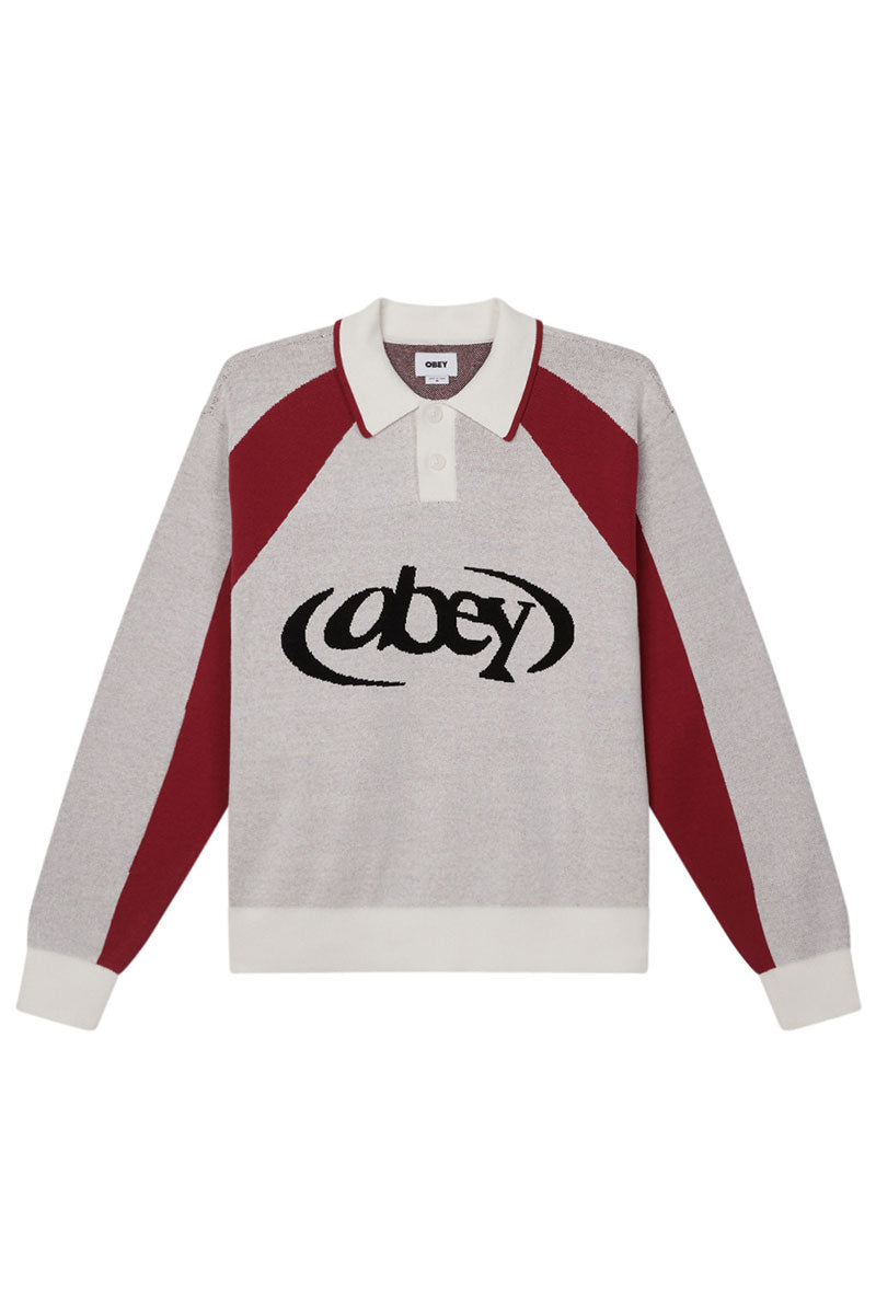 OBEY SOCCER POLO SWEATER White Multi