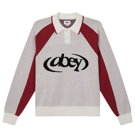 OBEY SOCCER POLO SWEATER White Multi