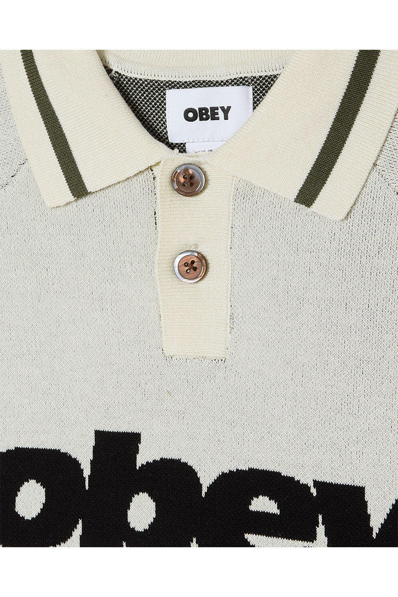 OBEY SPORT POLO SWEATER Unbleached Multi
