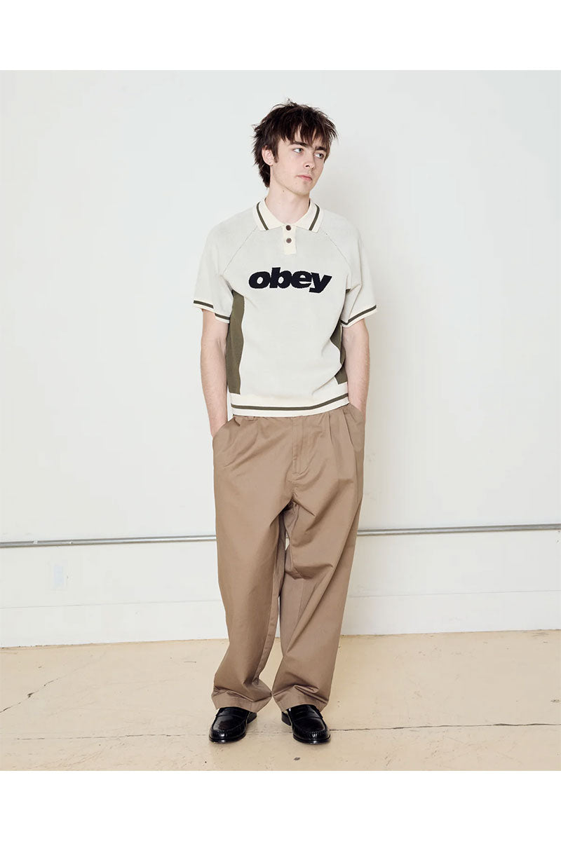 OBEY SPORT POLO SWEATER Unbleached Multi