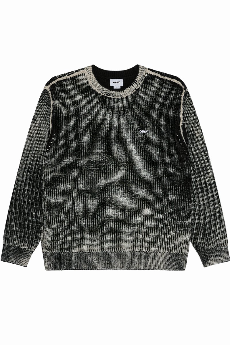 Obey Spray Effect Sweater Dark Black