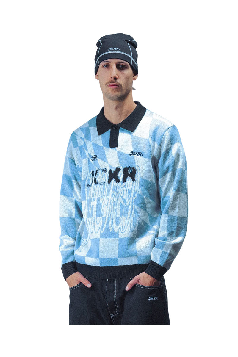 JACKER SQUARE KNIT POLO Blue