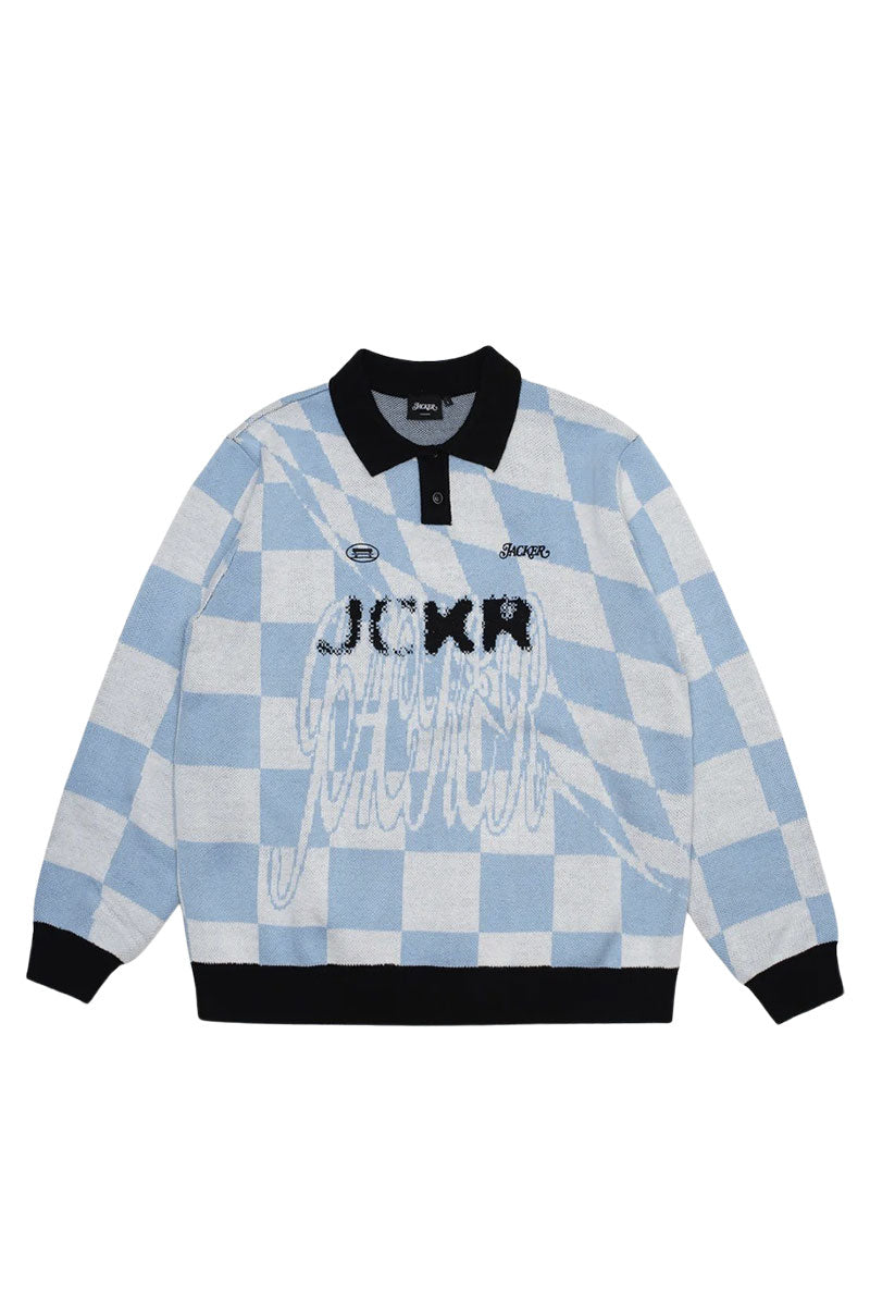 JACKER SQUARE KNIT POLO Blue
