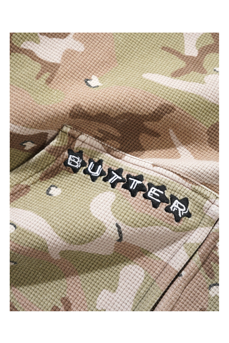 BUTTER STARS WAFFLE ZIP-THRU HOODIE Desert Camo